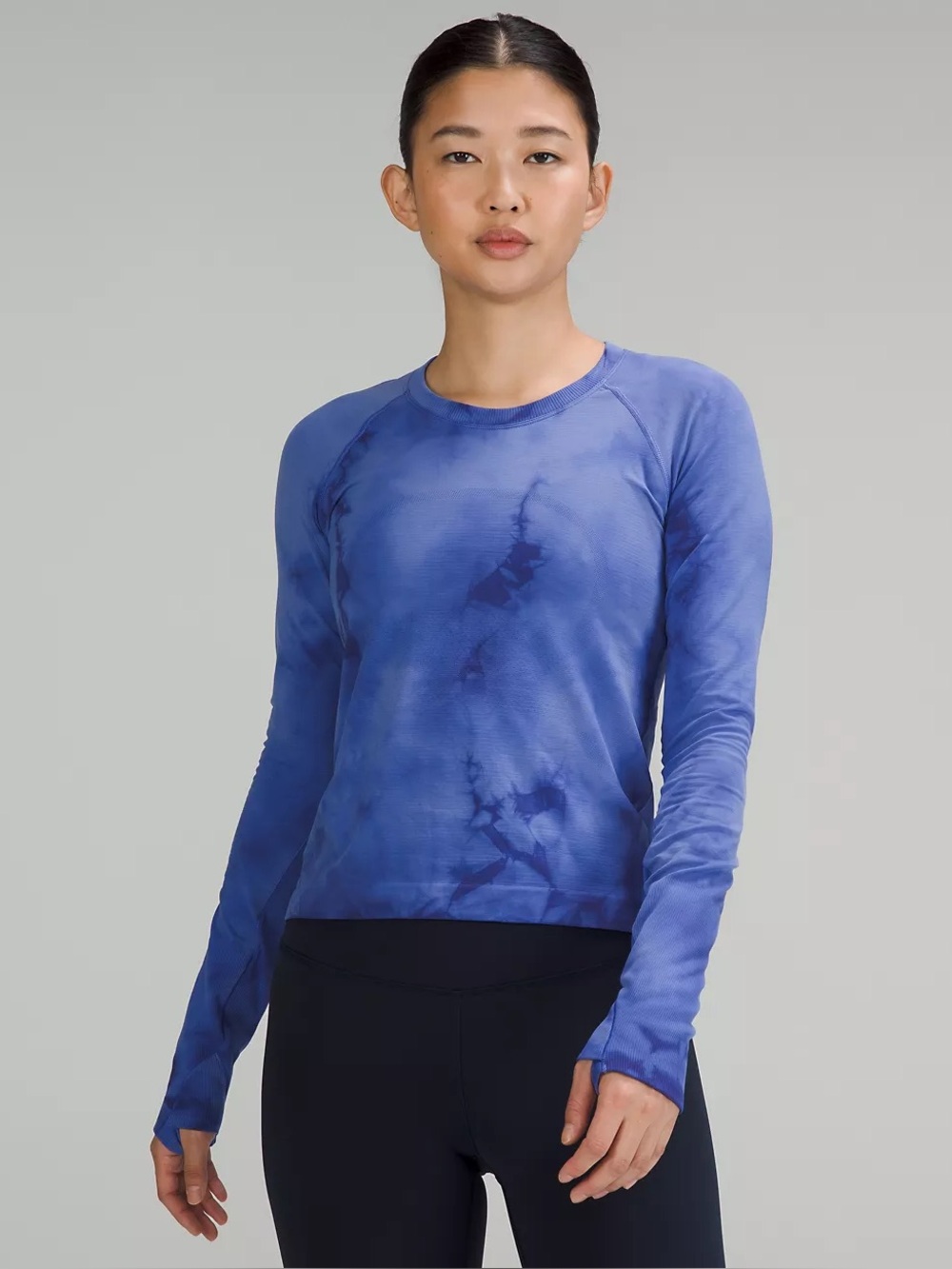lululemon Swiftly Tech Long-Sleeve Shirt 2.0 Race Length | Size 8 | tie-dye blue